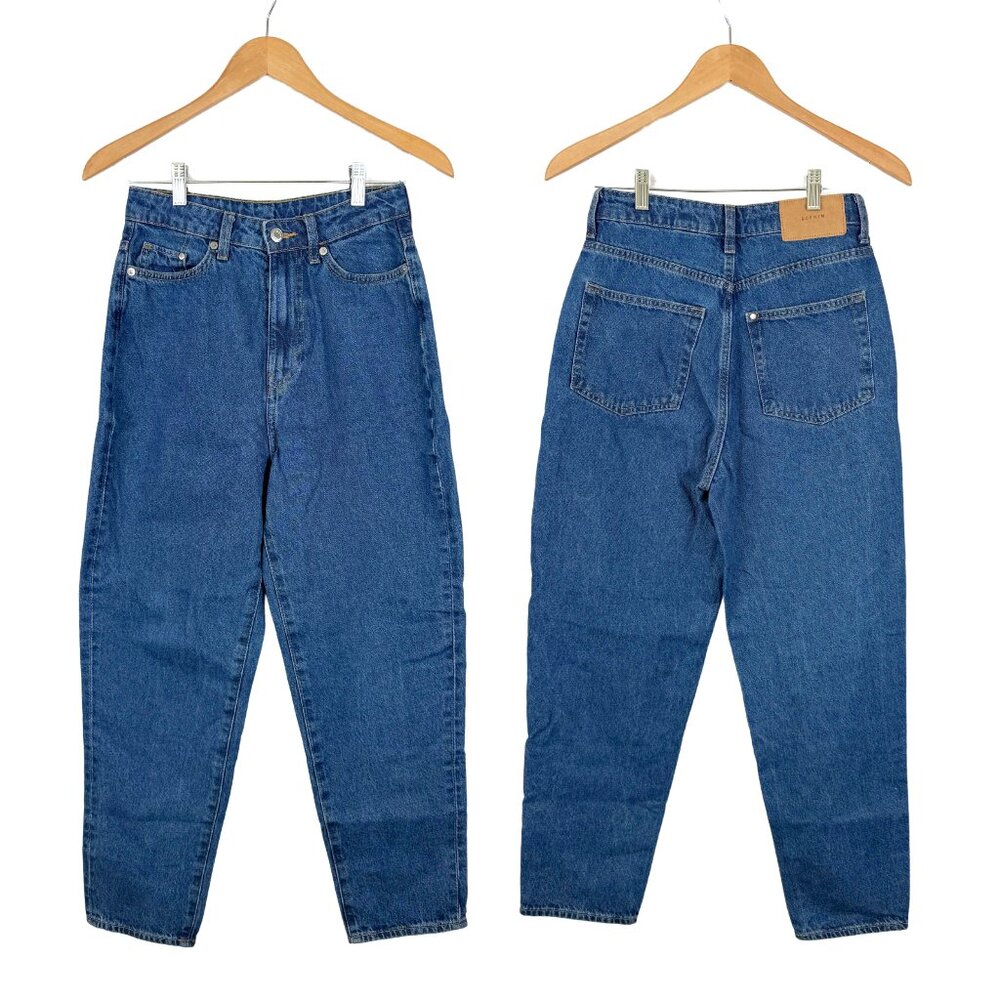 NWOT &Denim Loose Medium Wash Ultra High Waist Ankle Length Mom Jeans - 4 Short